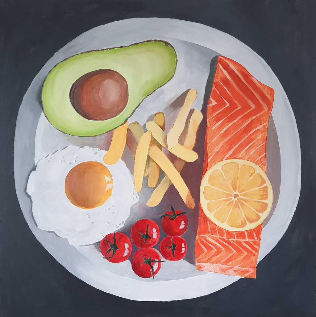 "Salmon with fries"