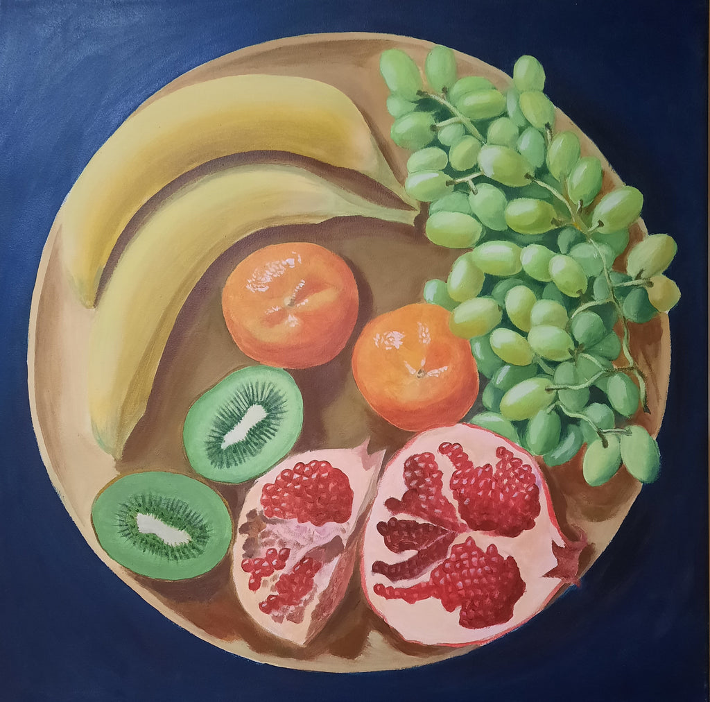 "The plate with fruits"