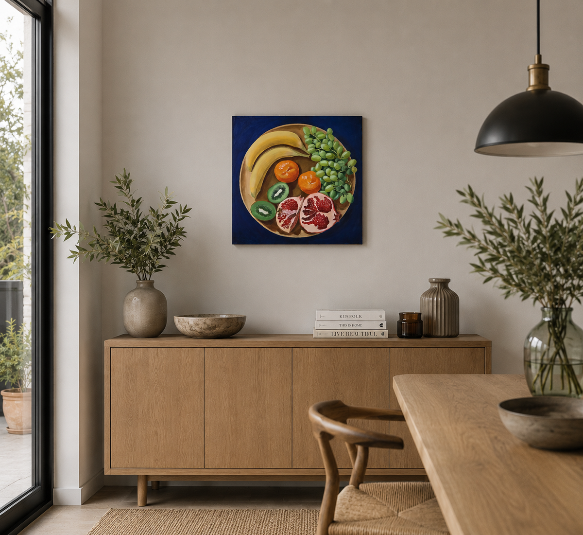"The plate with fruits"